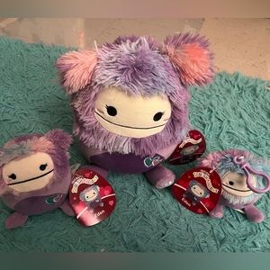 💛BNWT Squishmallow Eden Valentine Bigfoot Bundle